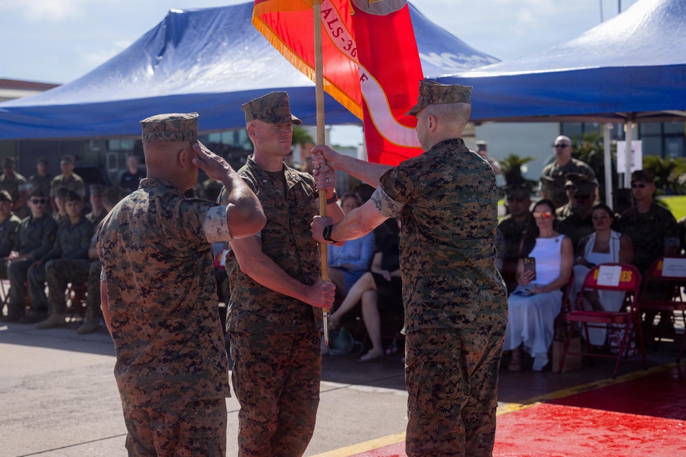 Lt. Col. Ryan Iden relinquishes command of MALS-36 to Lt. Col. Jason Brooks