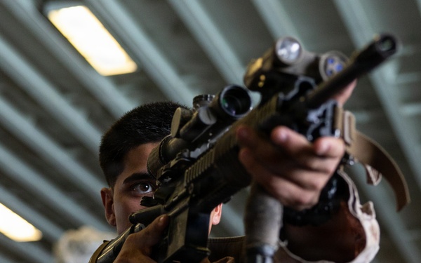 11th MEU Marines, Sailors Conduct Close Quarter Tactics Drills Aboard USS Boxer