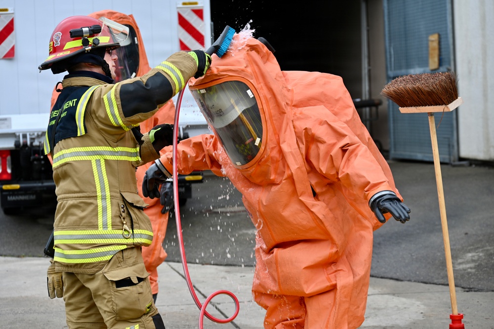 USAG Stuttgart Directorate of Emergency Services personnel hosts a training exercise on May 7, 2026