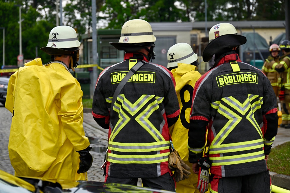 USAG Stuttgart Directorate of Emergency Services personnel hosts a training exercise on May 7, 2026