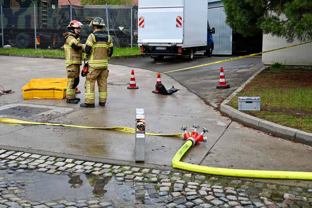 USAG Stuttgart Directorate of Emergency Services personnel hosts a training exercise on May 7, 2026