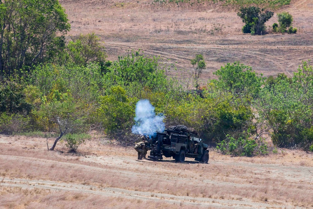 Balikatan 2026: 25th ID Soldiers fire mortars during a counter landing live-fire exercise