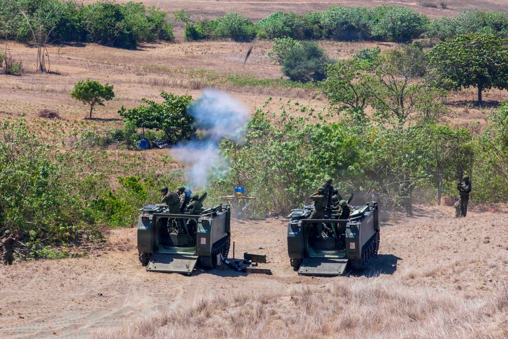 Balikatan 2026: 25th ID Soldiers fire mortars during a counter landing live-fire exercise