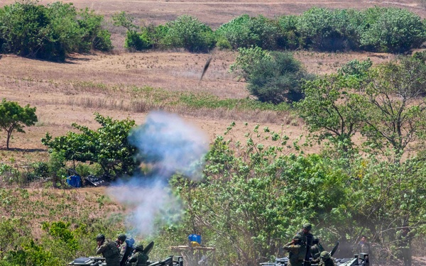 Balikatan 2026: 25th ID Soldiers fire mortars during a counter landing live-fire exercise