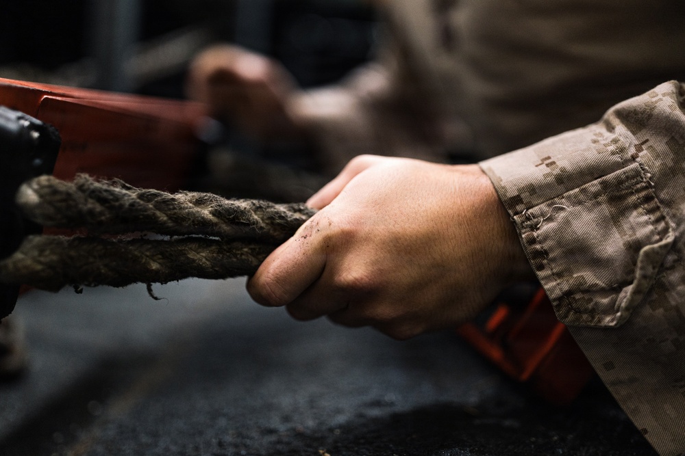 11th MEU Marines Conduct Ladder Training aboard USS Portland