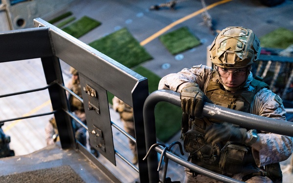 11th MEU Marines Conduct Ladder Training aboard USS Portland