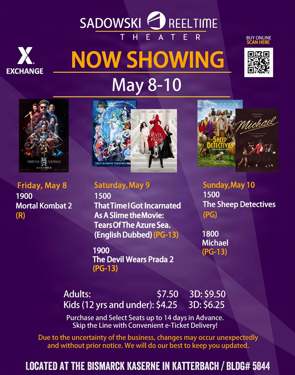 Sadowski Theater schedule May 8-10