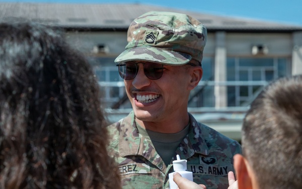 KFOR Soldiers engage students during medical outreach in Pristina
