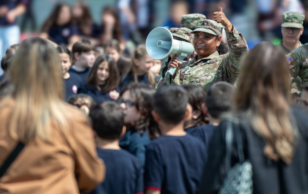 KFOR Soldiers engage students during medical outreach in Pristina