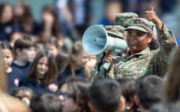 KFOR Soldiers engage students during medical outreach in Pristina
