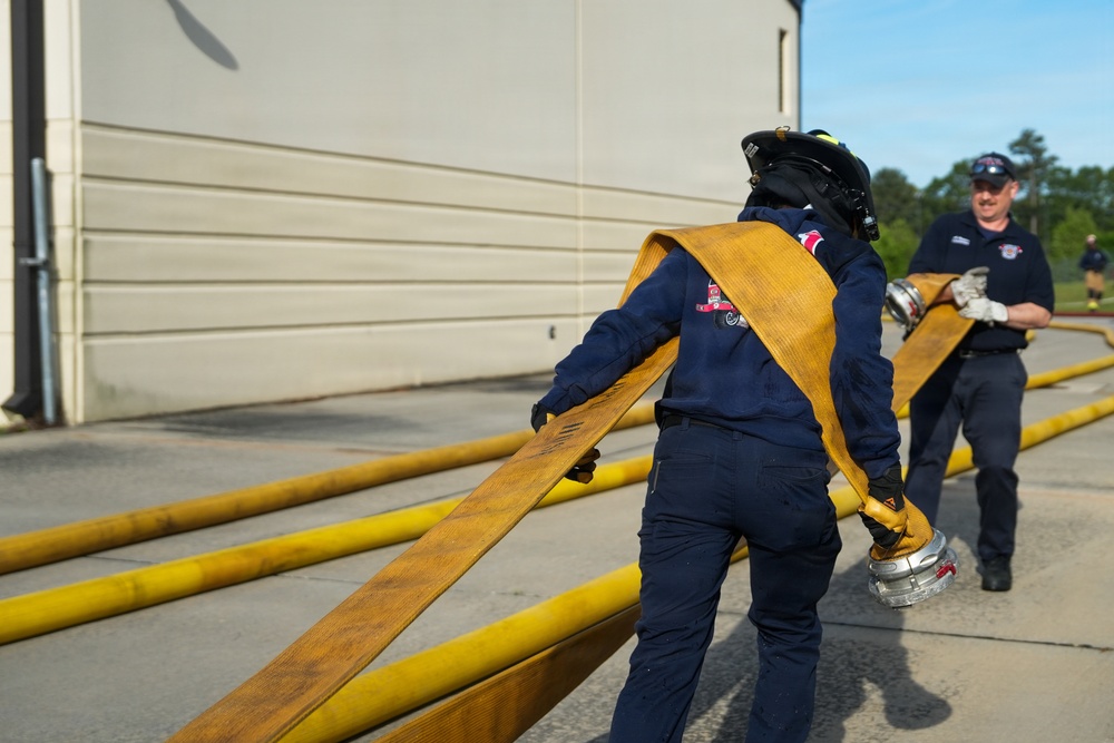 ‘The hose is our lifeline in a fire’: Robins Fire and Emergency Services team conducts annual hose testing