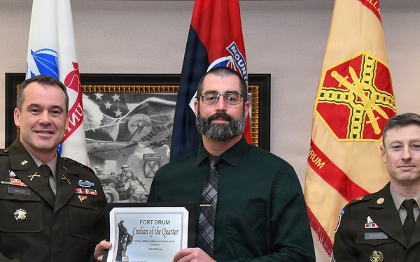 Fort Drum honors high performers during Civilians of the Quarter ceremony