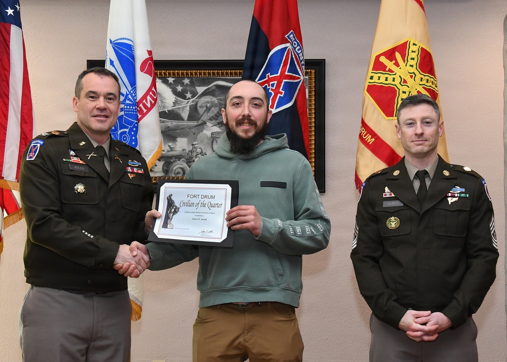Fort Drum honors high performers during Civilians of the Quarter ceremony
