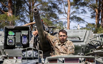 U.S. Army Sgt. Devin Dambo leading from the front during Saber Strike 2026