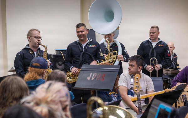 Navy Band Northwest attends a Jazz Clinic at Juneau-Douglas High School