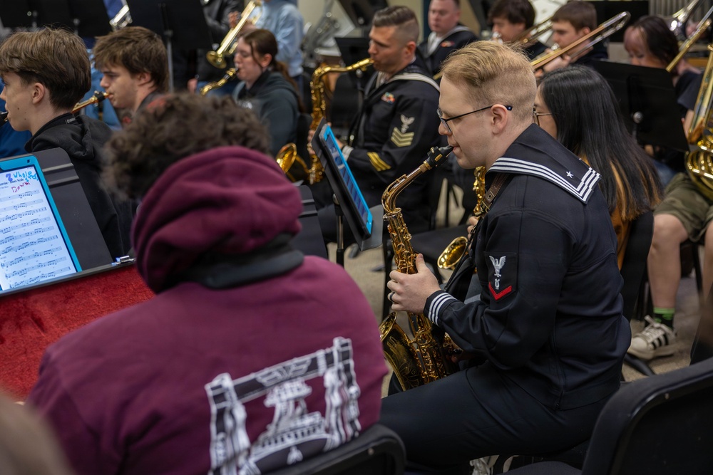 Navy Band Northwest attends a Jazz Clinic at Juneau-Douglas High School
