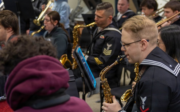 Navy Band Northwest attends a Jazz Clinic at Juneau-Douglas High School