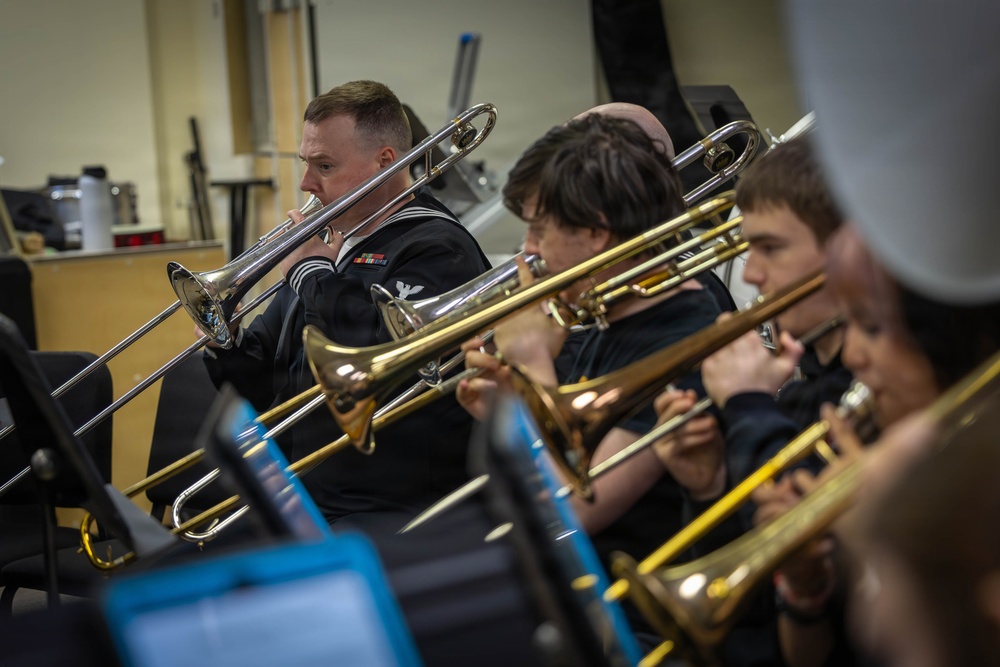 Navy Band Northwest attends a Jazz Clinic at Juneau-Douglas High School