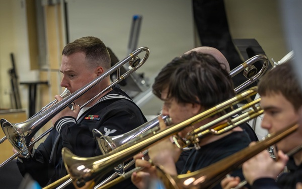 Navy Band Northwest attends a Jazz Clinic at Juneau-Douglas High School