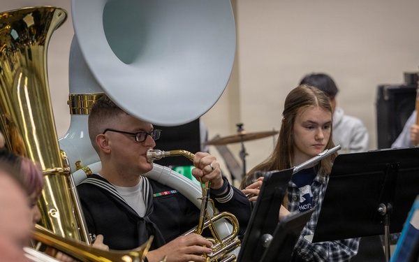 Navy Band Northwest attends a Jazz Clinic at Juneau-Douglas High School