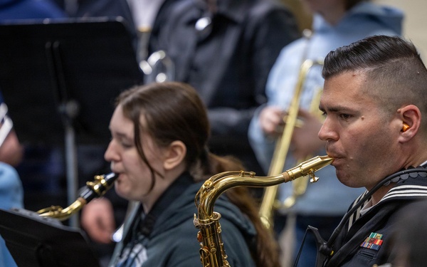 Navy Band Northwest attends a Jazz Clinic at Juneau-Douglas High School