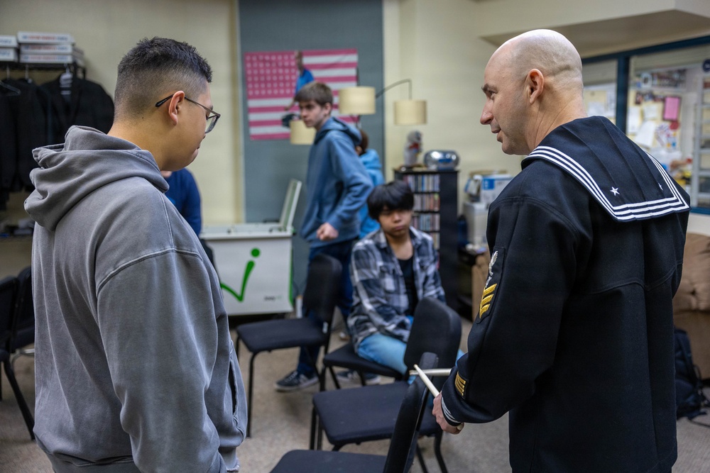 Navy Band Northwest attends a Jazz Clinic at Juneau-Douglas High School