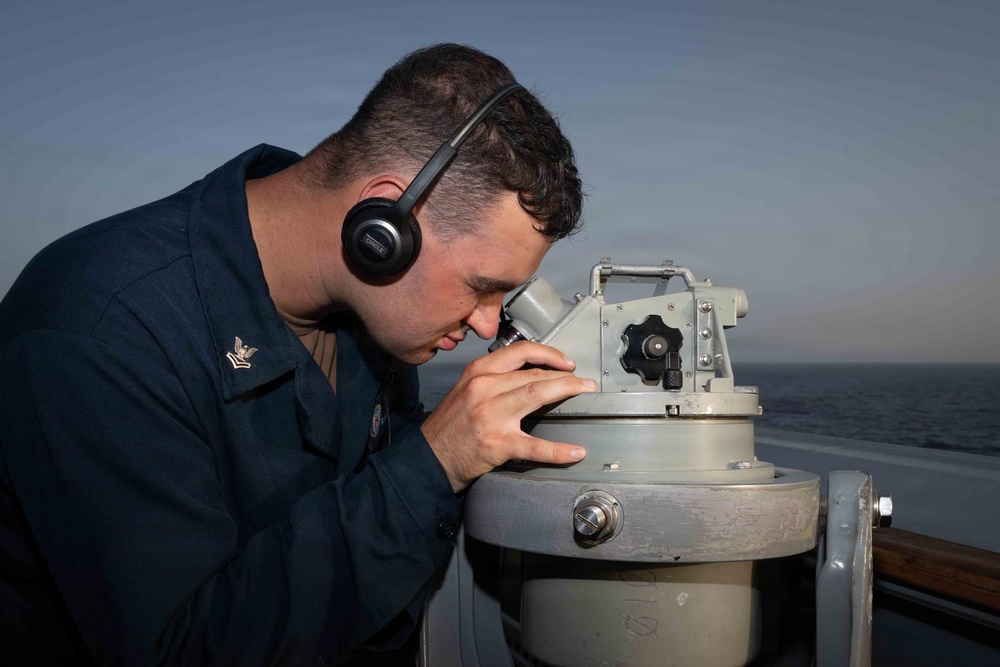 USS Pinckney Sailors Stand Watch