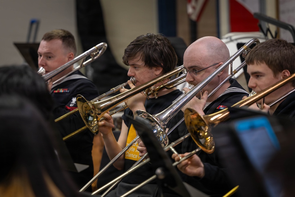 Navy Band Northwest attends a Jazz Clinic at Juneau-Douglas High School