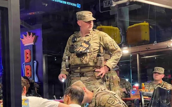 Tennessee Army National Guard troops provide medical aid