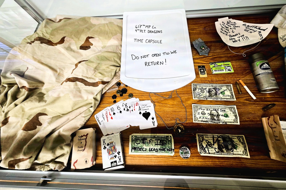 Artifacts from 617th Military Police Company time capsule discovered at Fort McCoy now on display at Fort McCoy History Center