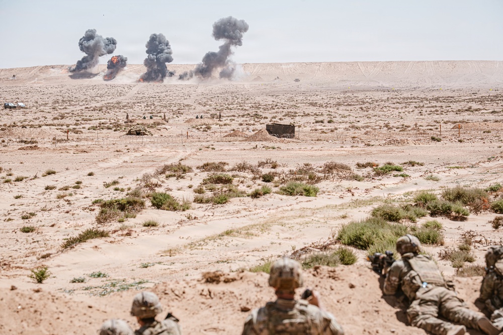 Sky Soldiers participating in African Lion 26 counterattack lane validate emerging breach tactics with robotic systems