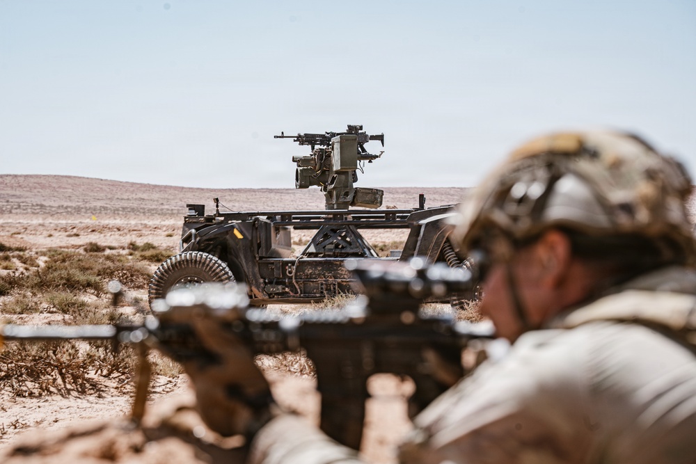 Sky Soldiers participating in African Lion 26 counterattack lane validate emerging breach tactics with robotic systems