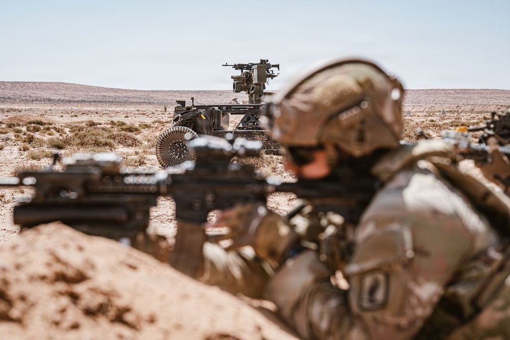Sky Soldiers participating in African Lion 26 counterattack lane validate emerging breach tactics with robotic systems