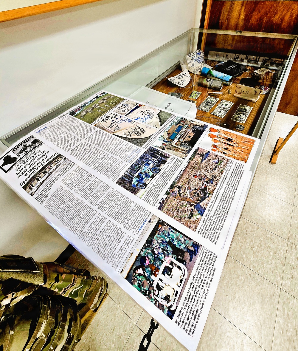 Artifacts from 617th Military Police Company time capsule discovered at Fort McCoy now on display at Fort McCoy History Center