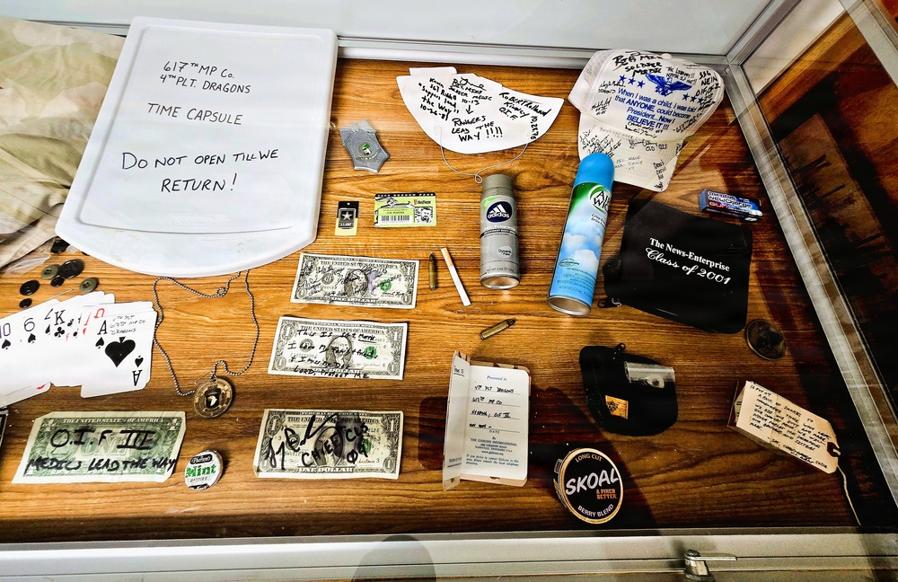 Artifacts from 617th Military Police Company time capsule discovered at Fort McCoy now on display at Fort McCoy History Center