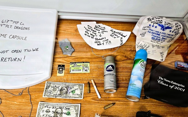 Artifacts from 617th Military Police Company time capsule discovered at Fort McCoy now on display at Fort McCoy History Center