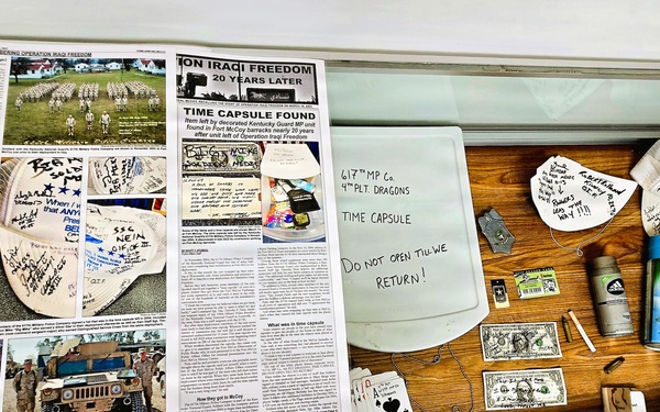Artifacts from 617th Military Police Company time capsule discovered at Fort McCoy now on display at Fort McCoy History Center