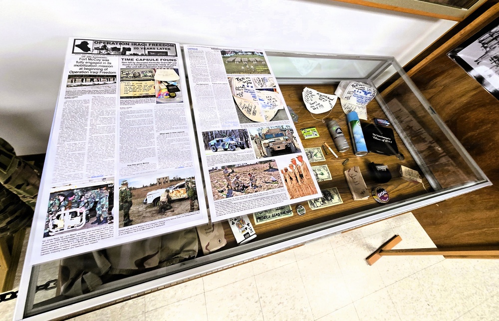 Artifacts from 617th Military Police Company time capsule discovered at Fort McCoy now on display at Fort McCoy History Center