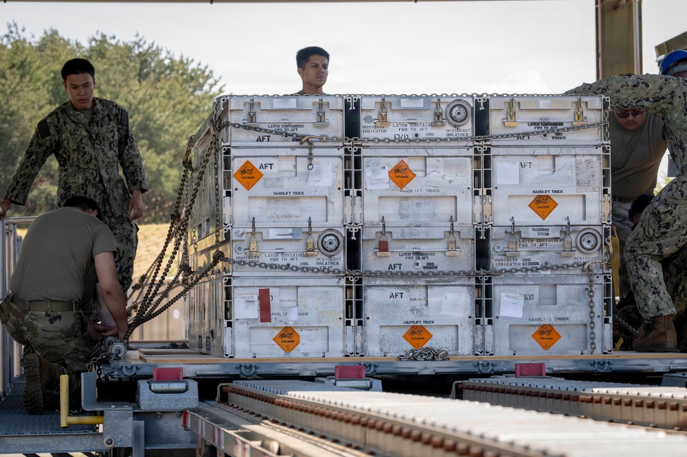 Airmen, Sailors strengthen interoperability during munitions pallet build