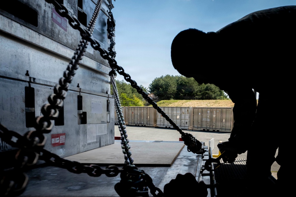 Airmen, Sailors strengthen interoperability during munitions pallet build