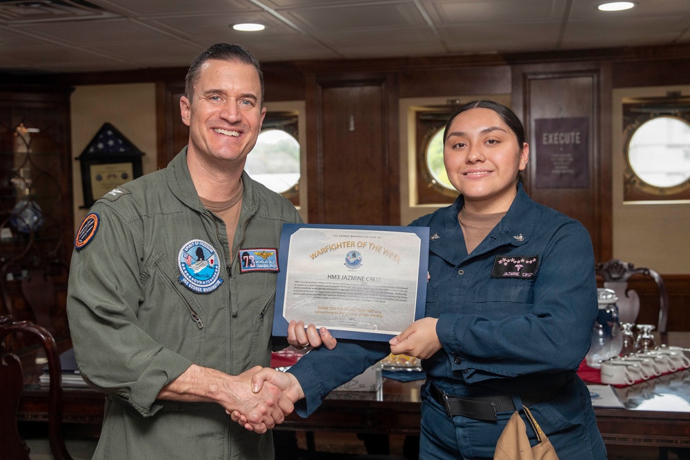 USS GEORGE WASHINGTON WARFIGHTER OF THE WEEK
