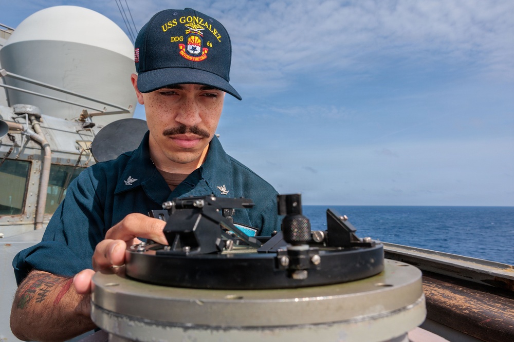 Quartermaster aboard USS Gonzalez (DDG 66)