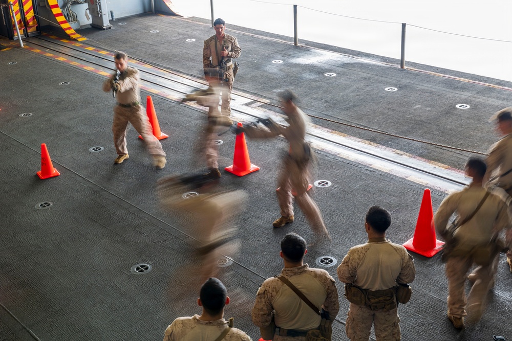 11th MEU Marines, Sailors Conduct Close Quarter Tactics Drills Aboard USS Boxer