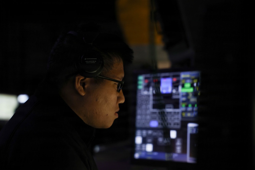 USS Thomas Hudner (DDG 116) Sailor Stands Watch