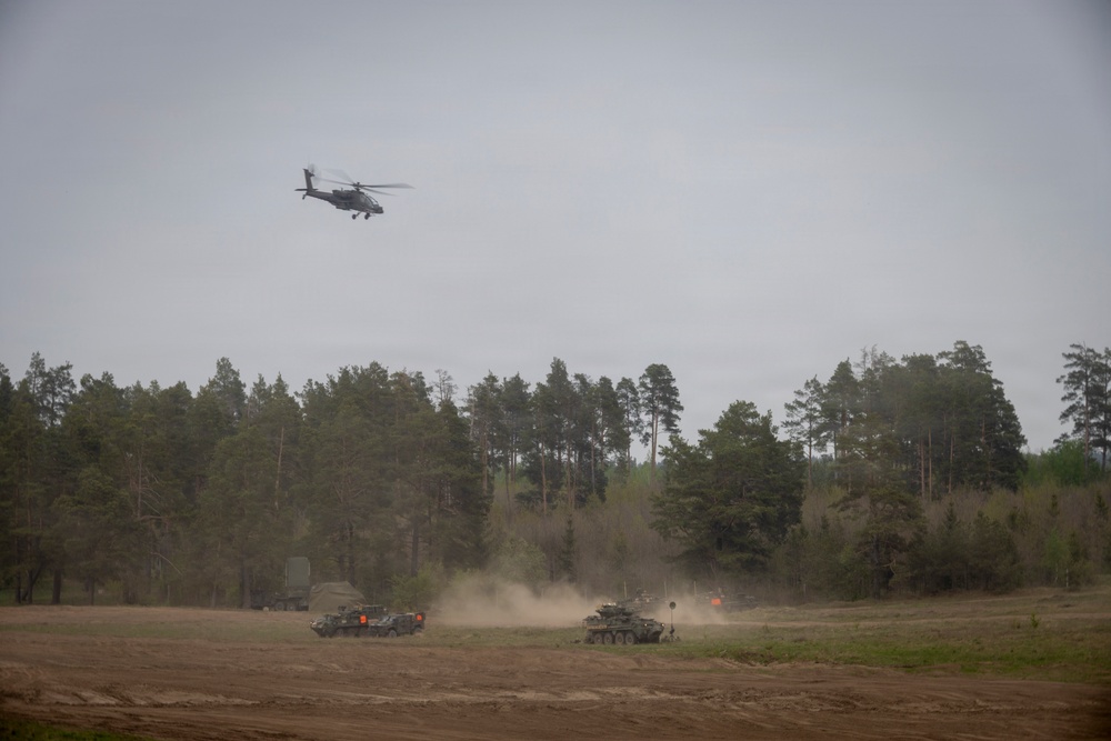 12th Combat Aviation Brigade conducts a live-fire exercise with 2nd Cavalry Regiment during Saber Strike in Poland