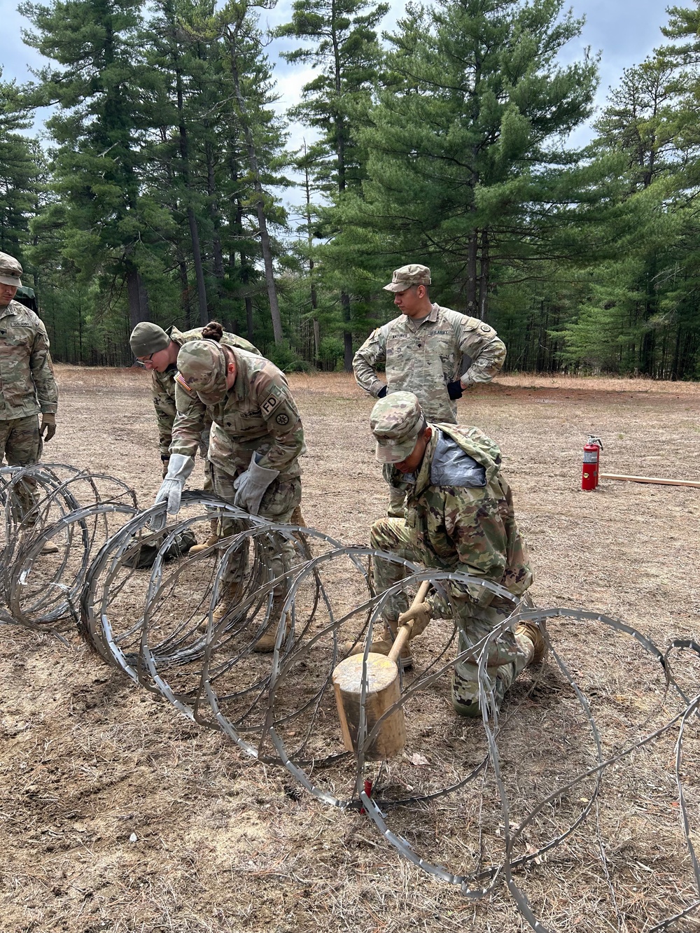 Working together to secure the wire