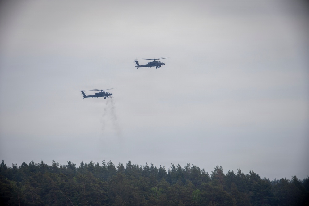 12th Combat Aviation Brigade conducts a live-fire exercise with 2nd Cavalry Regiment during Saber Strike in Poland