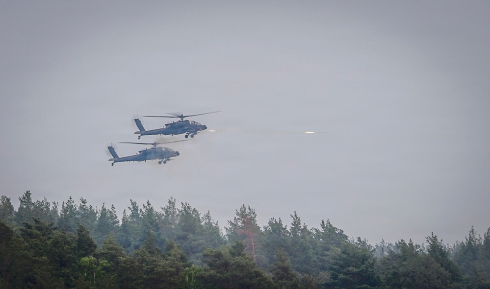 12th Combat Aviation Brigade conducts a live-fire exercise with 2nd Cavalry Regiment during Saber Strike in Poland