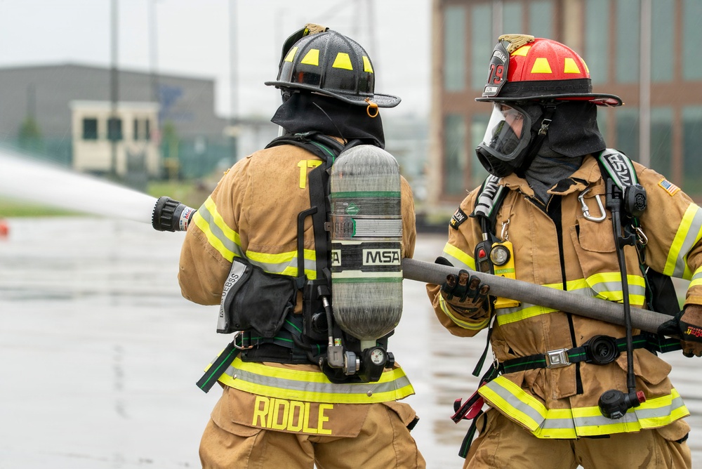 179th Cyberspace Wing Fire Department participates in live-fire training