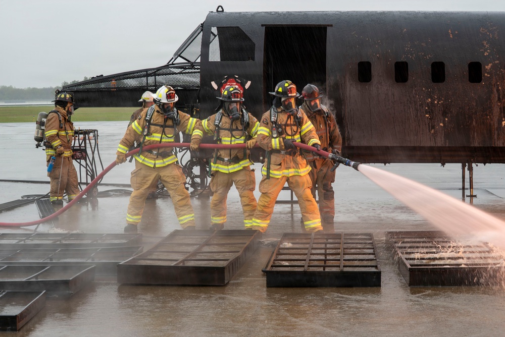 179th Cyberspace Wing Fire Department participates in live-fire training